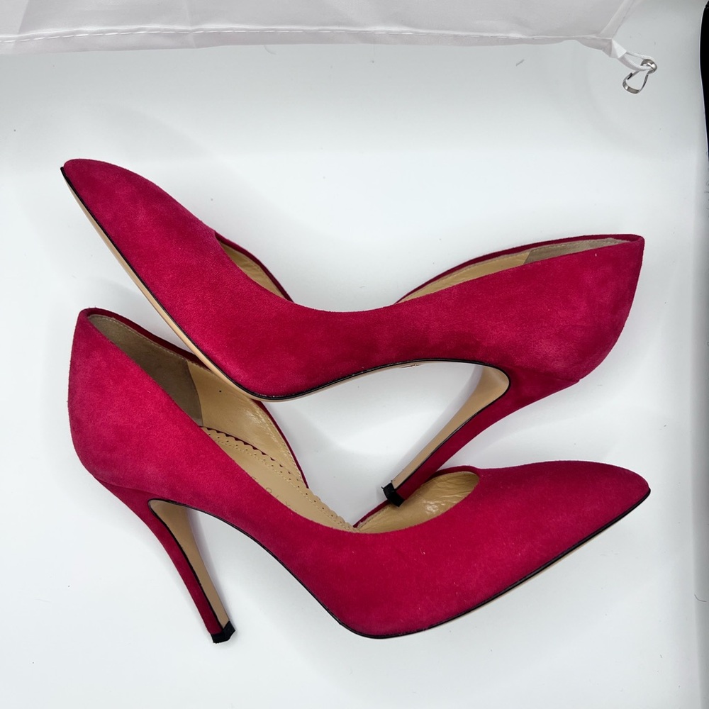 Charlotte Olympia Red Suede Heels